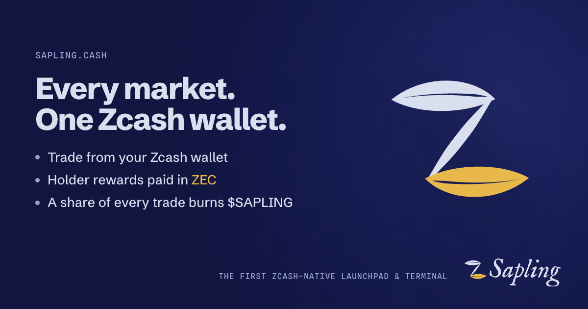 Sapling · the first fully zcash-native launchpad