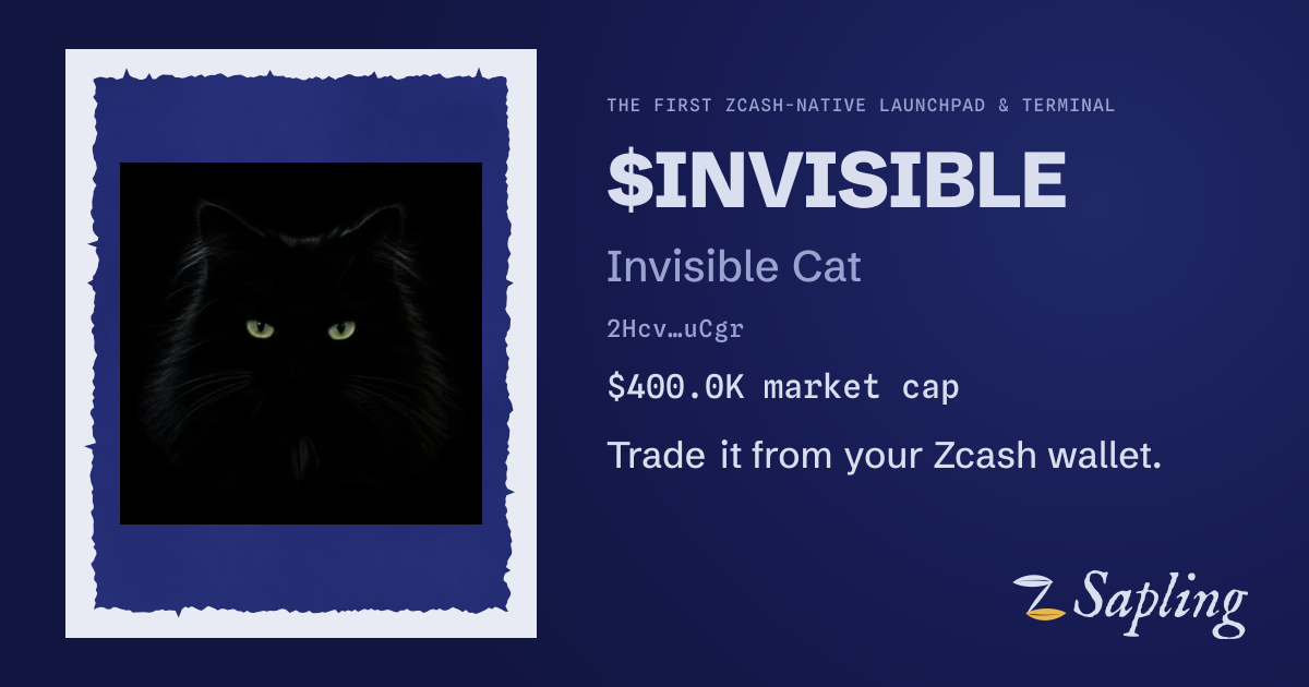 $INVISIBLE · Invisible Cat · Sapling